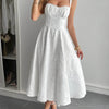 Lace-Up Sleeveless Midi Dress White Pretty Picks
