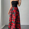 Floral Tube Maxi Dress Black Pretty Picks