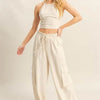HYFVE Crop Top and Cargo Pants Set OATMEAL Pretty Picks