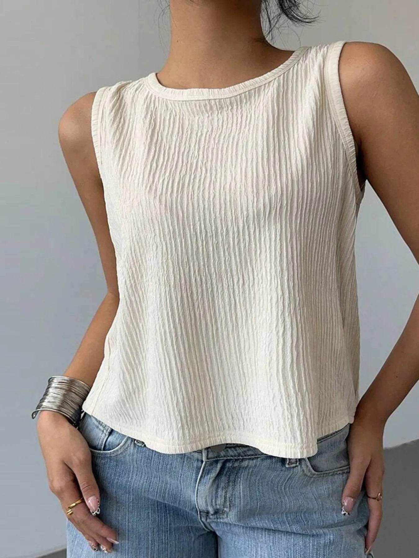 Bow Back Ribbed Tank Top Pretty Picks