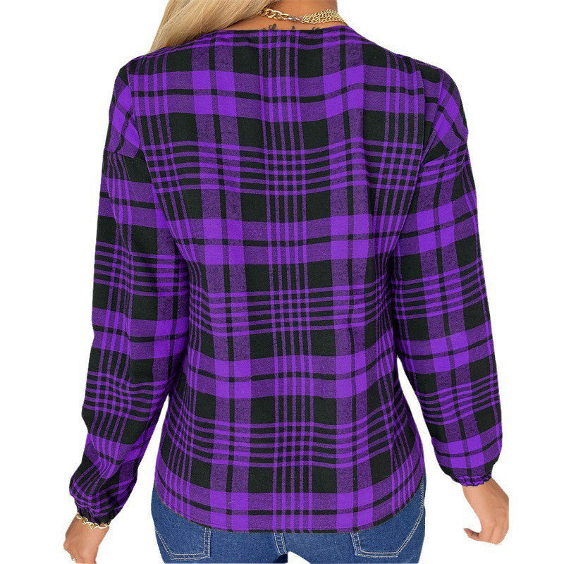 Women's Creative Plaid Casual Loose Shirt Pretty Picks