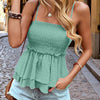 Smocked Ruffle Cami Top Light Green Pretty Picks