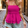Smocked Ruffle Cami Top Fuchsia Pink Pretty Picks