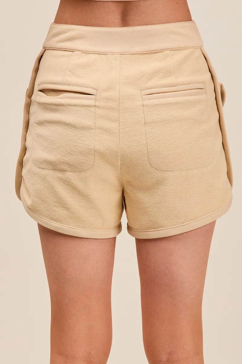 SO ME Mineral Washed Terry High Rise Cargo Shorts Pretty Picks