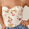 Printed Smocked Cami Top White Pretty Picks