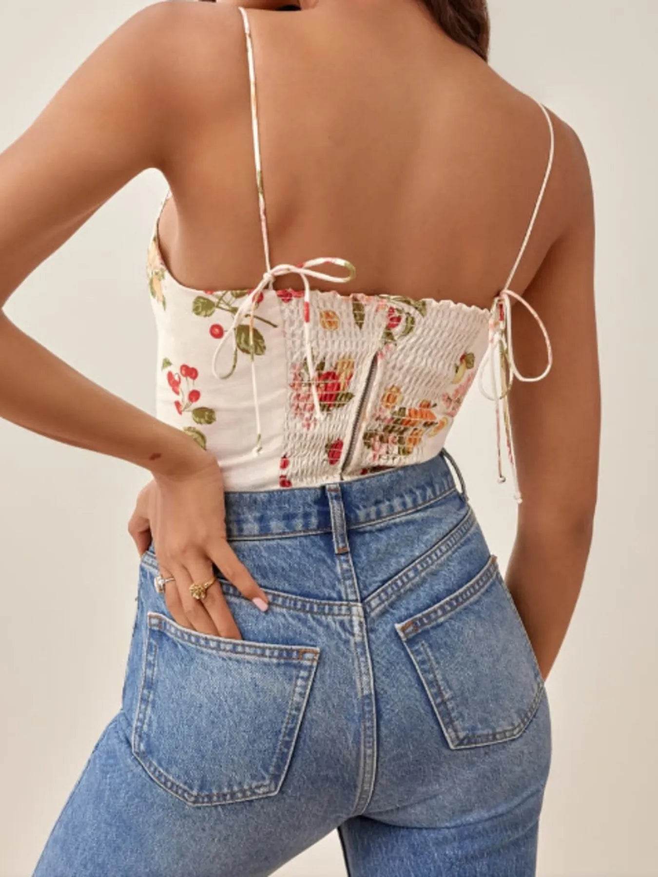 Printed Smocked Cami Top Pretty Picks