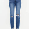 Kancan High Rise Distressed Slim Straight Jeans MEDIUM Pretty Picks