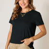 Basic Bae Plus Size Round Neck Short Sleeve T-Shirt for Women | Comfortable & Stylish Black Pretty Picks
