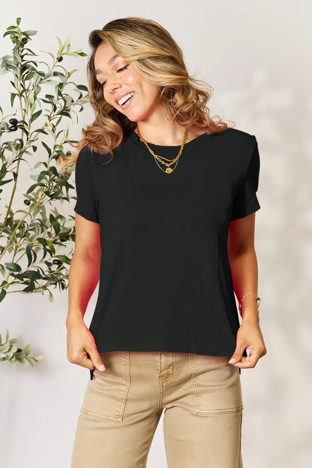 Basic Bae Plus Size Round Neck Short Sleeve T-Shirt for Women | Comfortable & Stylish Pretty Picks