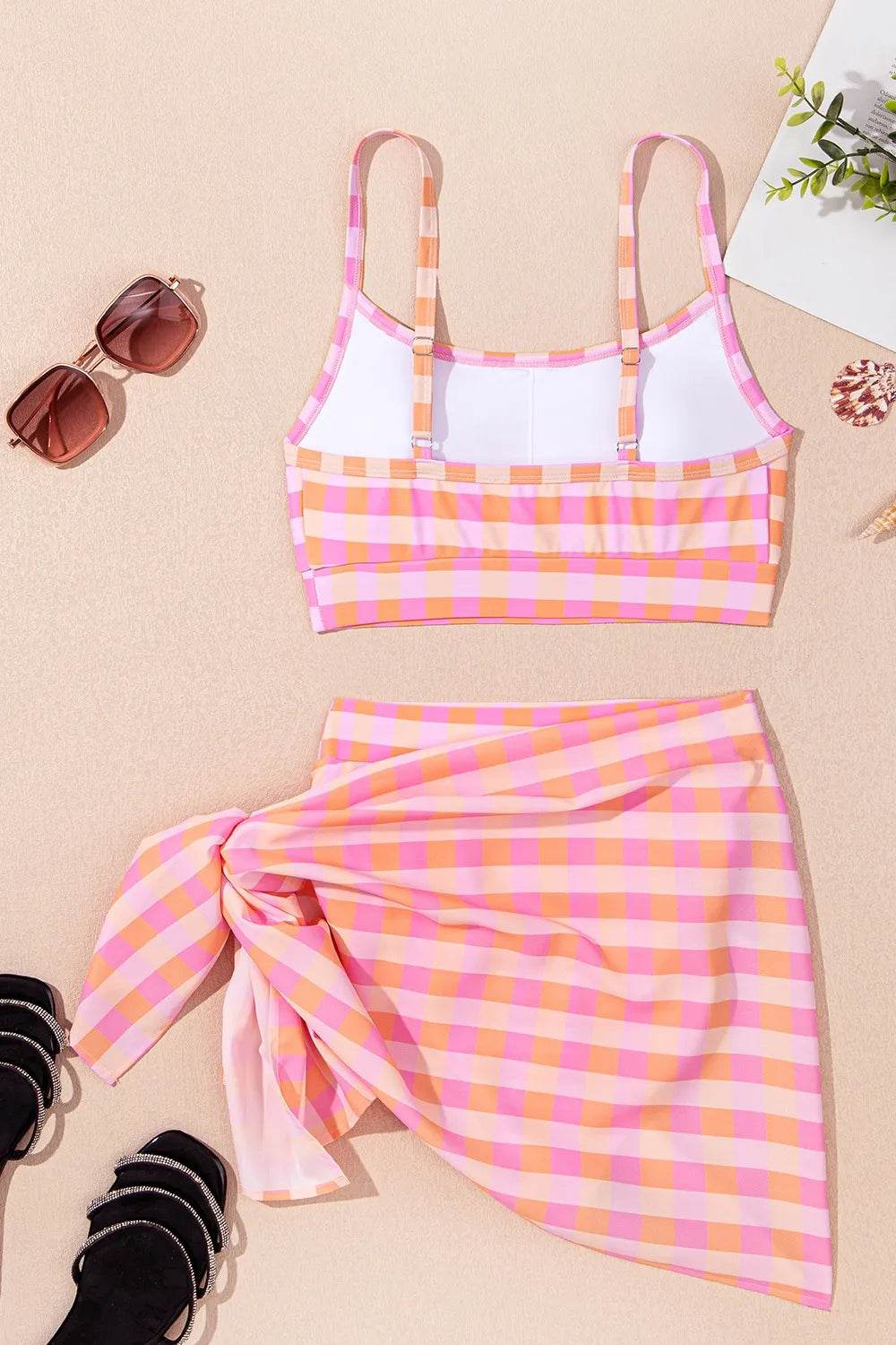 Plaid Print High Waist Bikini Set Pretty Picks