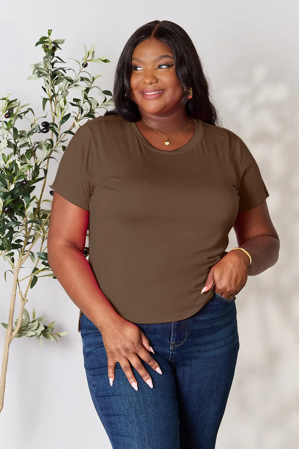 Basic Bae Plus Size Round Neck Short Sleeve T-Shirt for Women | Comfortable & Stylish Pretty Picks
