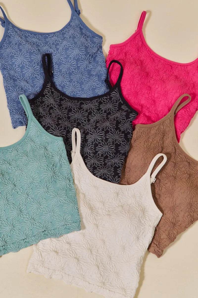 SO ME Two Tone Floral Seamless Tank Top Pretty Picks