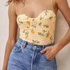 Printed Smocked Cami Top Pastel Yellow Pretty Picks