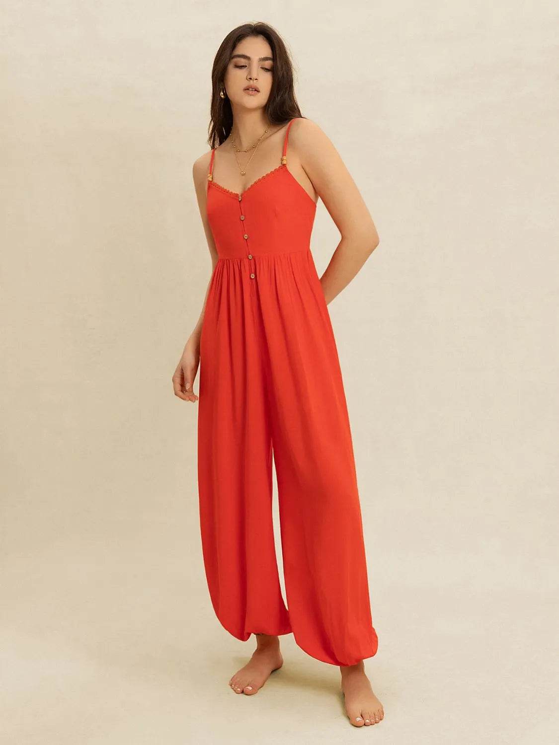 V-Neck Spaghetti Strap Jumpsuit Pretty Picks