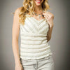 Umgee Textured Ruffle Trim Smocked Cami Cream Pretty Picks