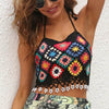 Geometric Halter Neck Swim Top Black One Size Pretty Picks