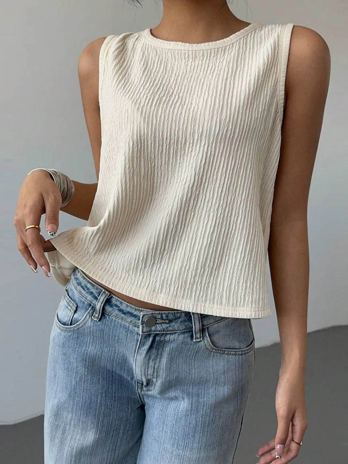 Bow Back Ribbed Tank Top Pretty Picks
