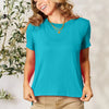 Basic Bae Plus Size Round Neck Short Sleeve T-Shirt for Women | Comfortable & Stylish Turquoise Pretty Picks