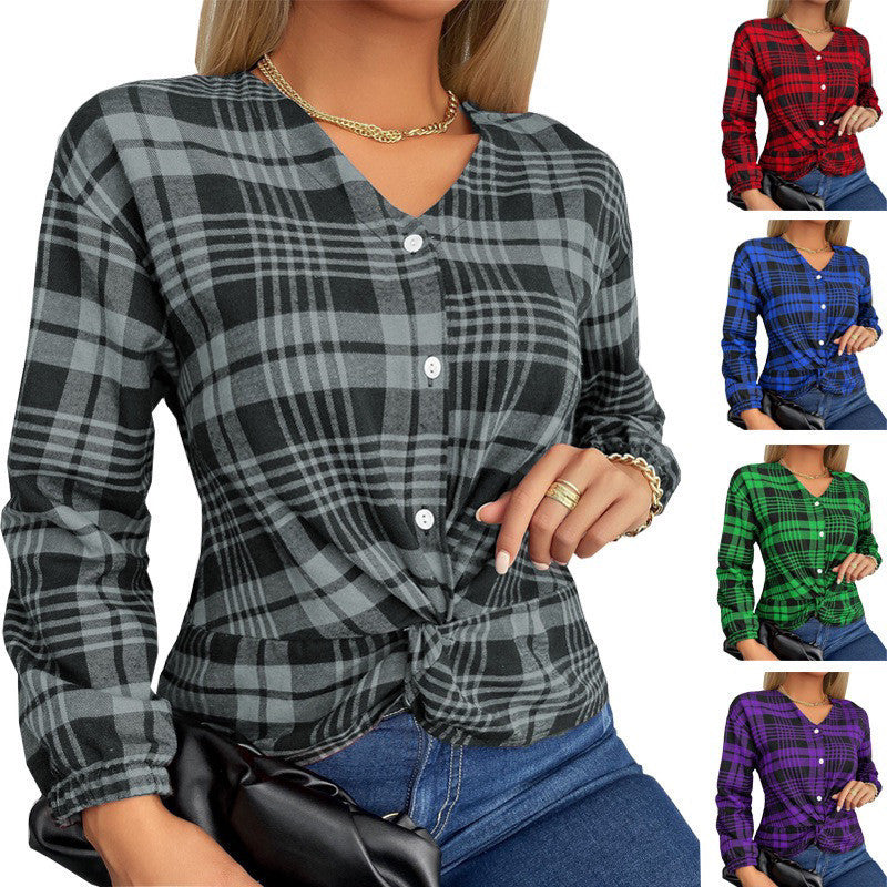 Women's Creative Plaid Casual Loose Shirt Pretty Picks