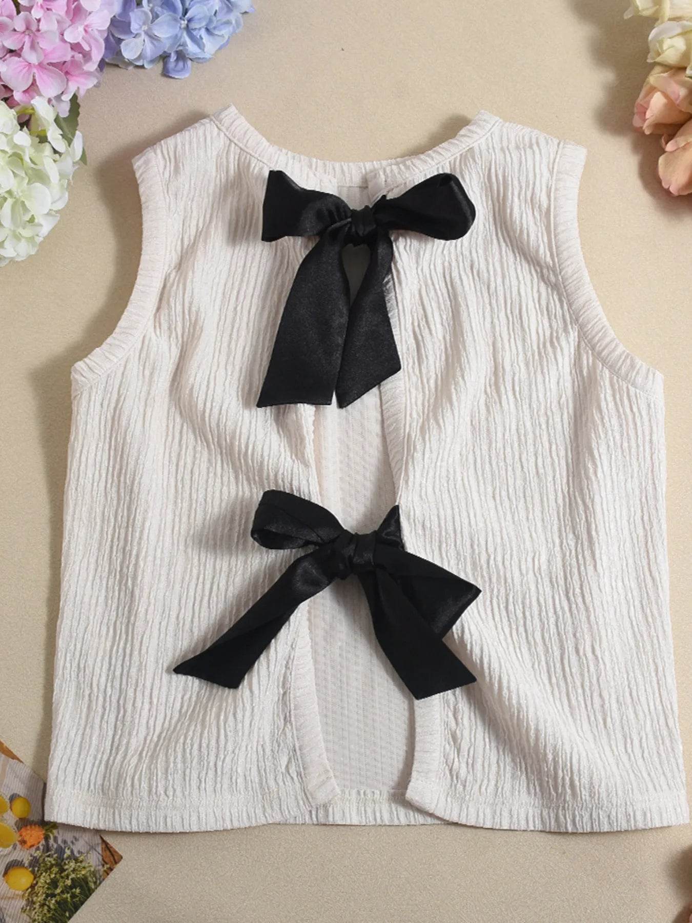 Bow Back Ribbed Tank Top Pretty Picks