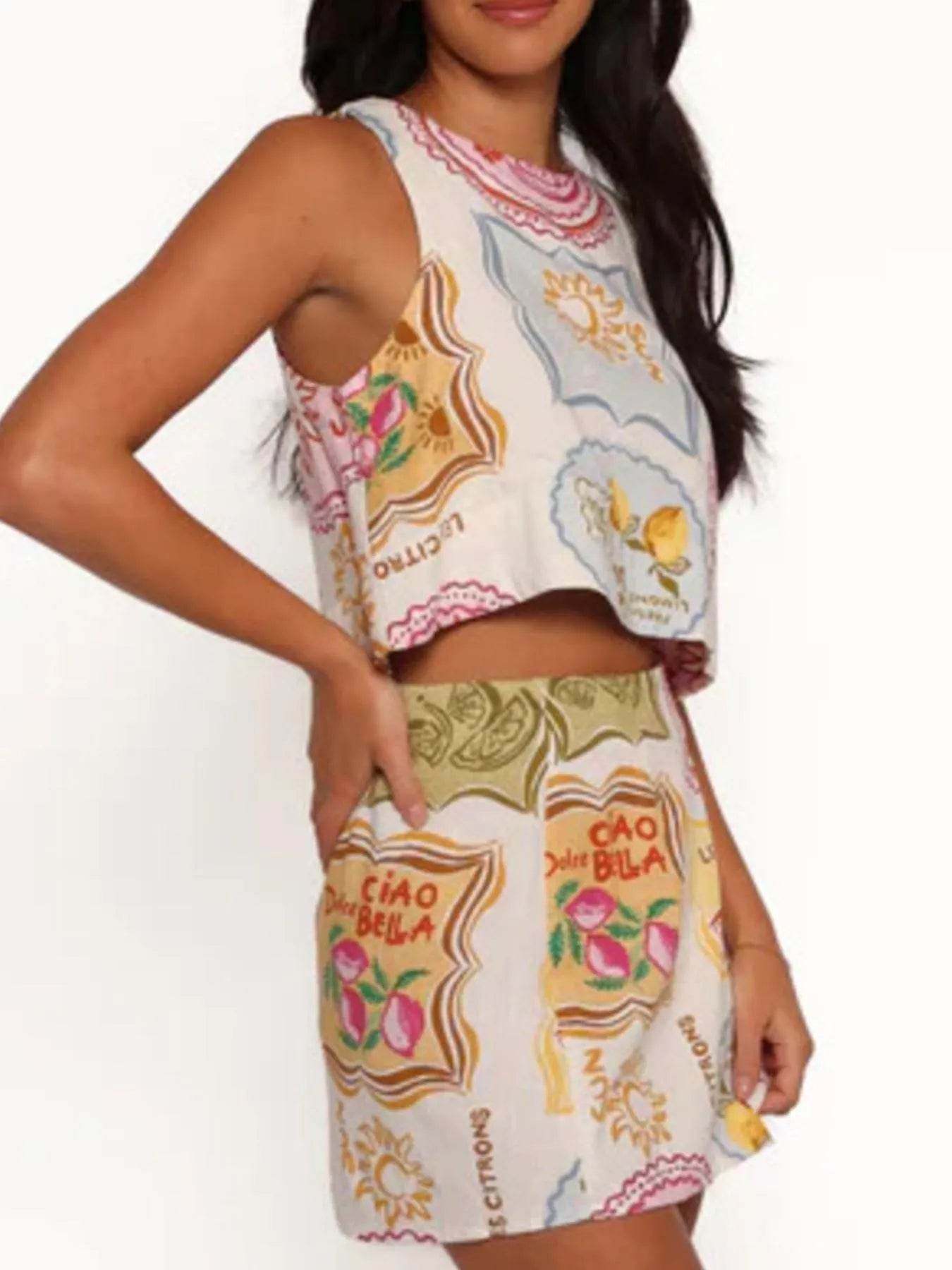 Printed Tank and Skort Two-Piece Set Pretty Picks