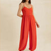 V-Neck Spaghetti Strap Jumpsuit Orange Pretty Picks