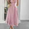 Lace-Up Sleeveless Midi Dress Pink Pretty Picks
